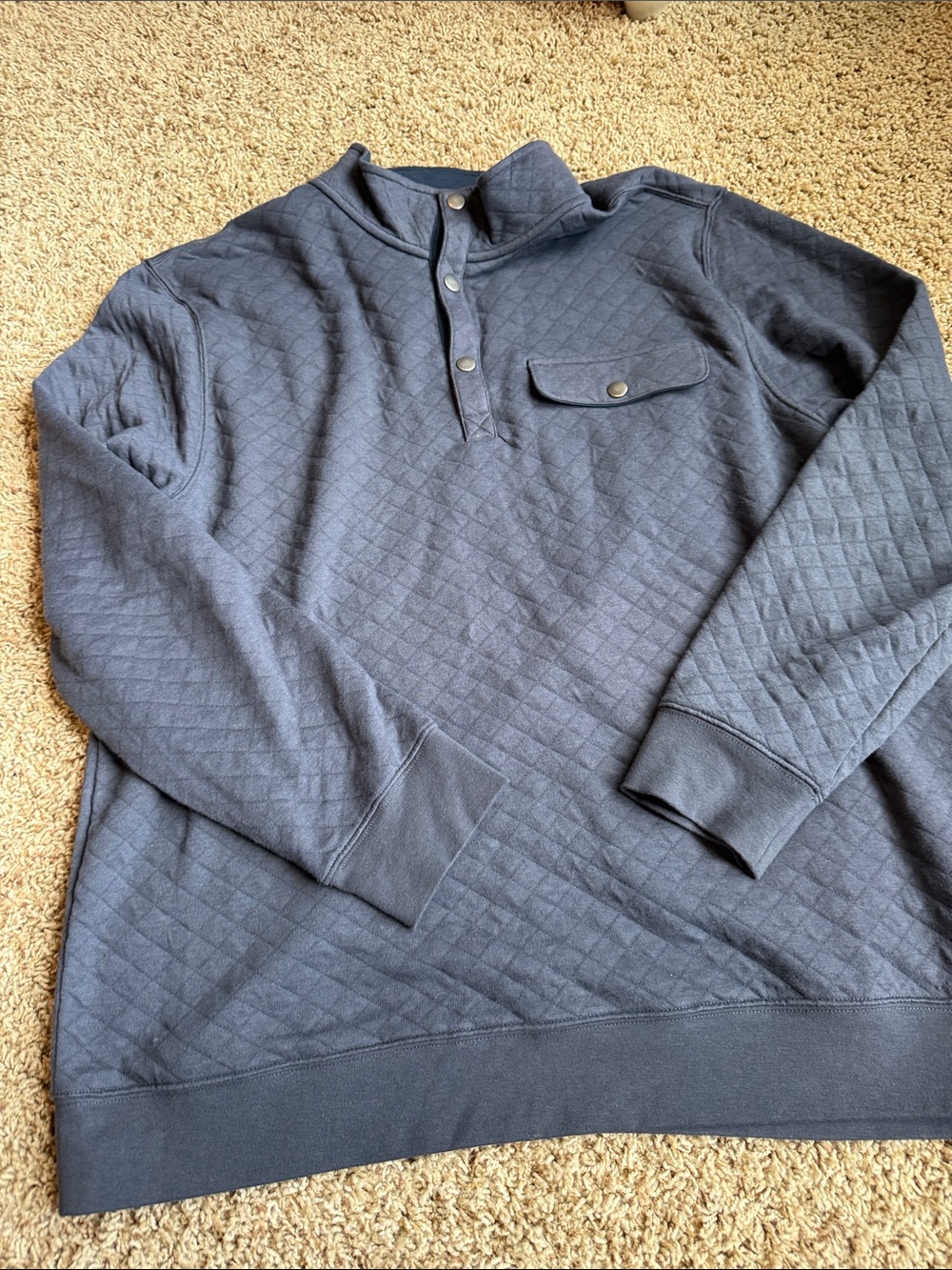 Goodfellow & Co Quilted Zip-Up Pullover Sweater - Navy Blue